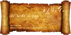 Ökrös Ida névjegykártya